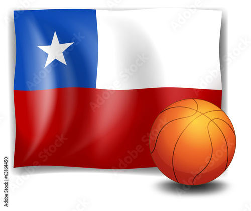 A ball in front of the flag of Chile