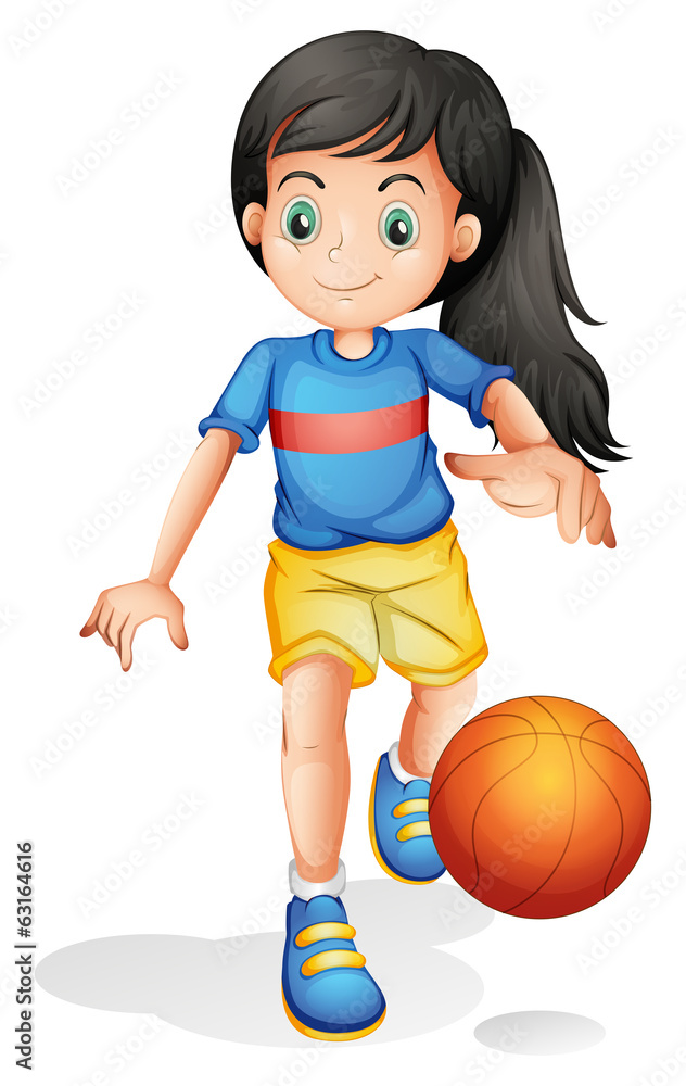 A little girl playing basketball A little girl playing basketball