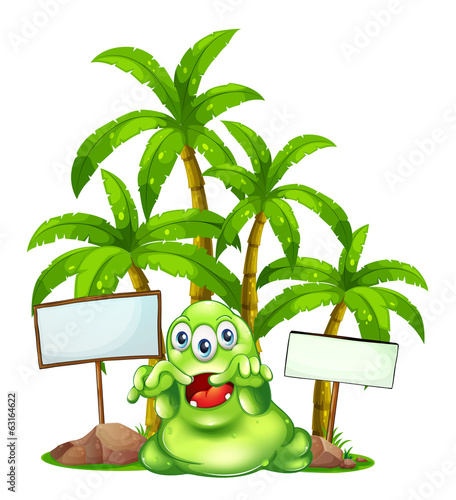 A monster with empty signboards