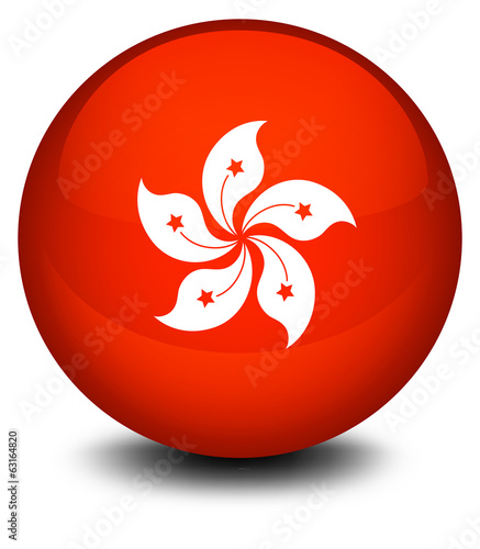 A ball with the flag of Hongkong