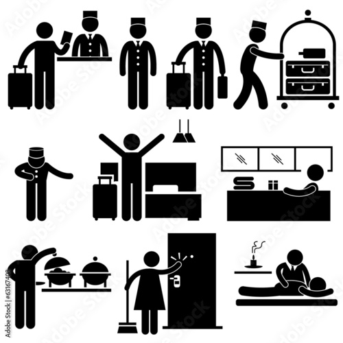 Hotel Services Receptionist Bellboy Housekeeper Worker Customer