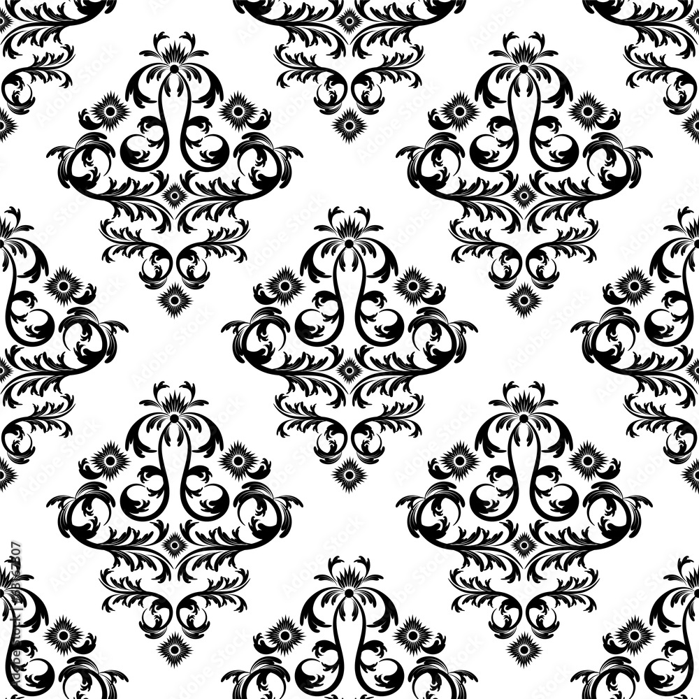 Obraz premium vector damask wallpaper. design elements. flower backdrop
