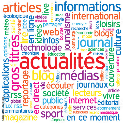 Nuage de Tags "ACTUALITES" (informations bouton médias news)