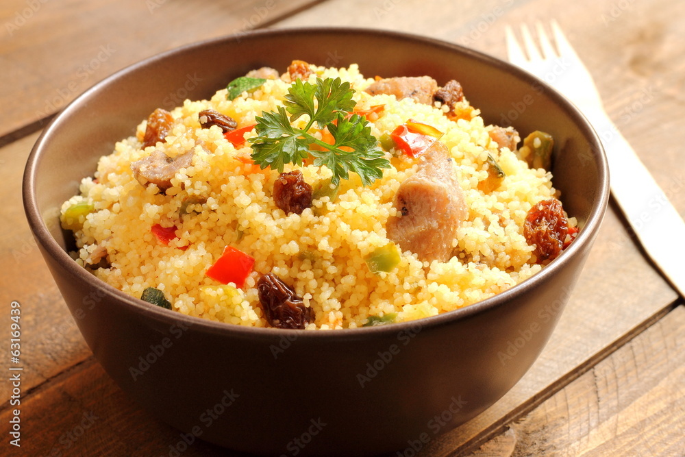 Couscous wiht lamb, raisins and vegetables Couscous wiht lamb, raisins and vegetables