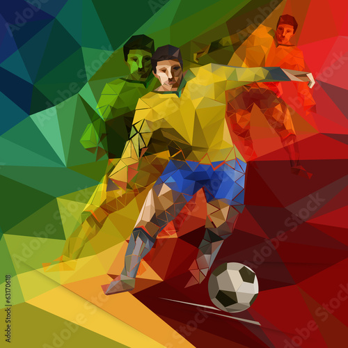 Abstract composition of geometric shapes. Football theme.