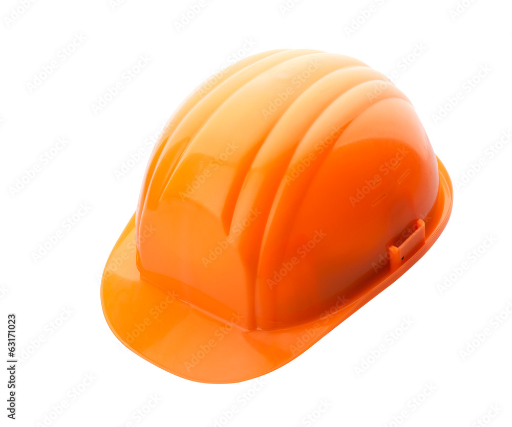 Fototapeta premium Orange helmet on white