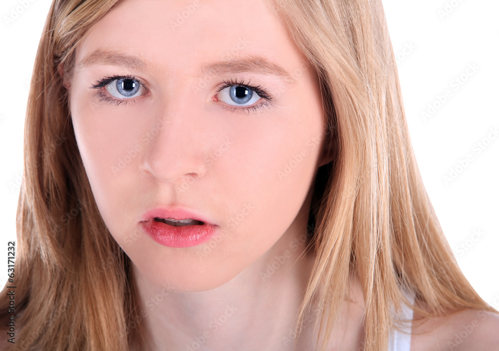 Portrait close up of young beautiful woman Portrait close up of young beautiful woman
