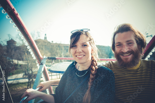 young modern stylish couple urban photo