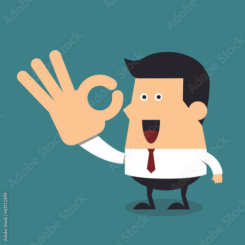 Young businessman gesturing okay, Business concept
