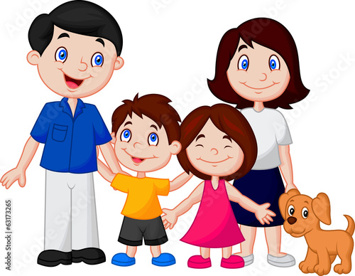 Happy family cartoon