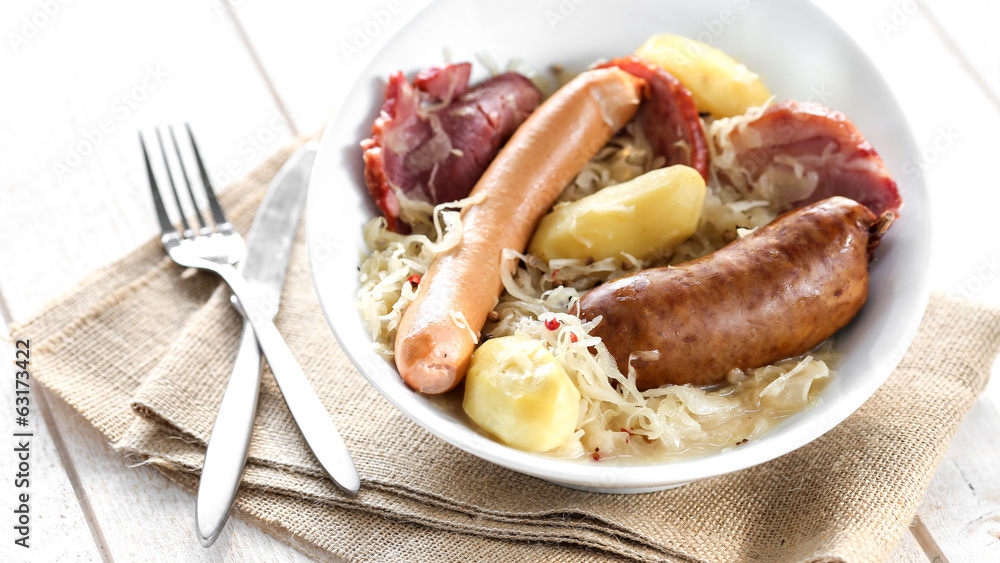 Plaid choucroute alsacienne (assiette moderne) 3 - Nikkel-Art.fr