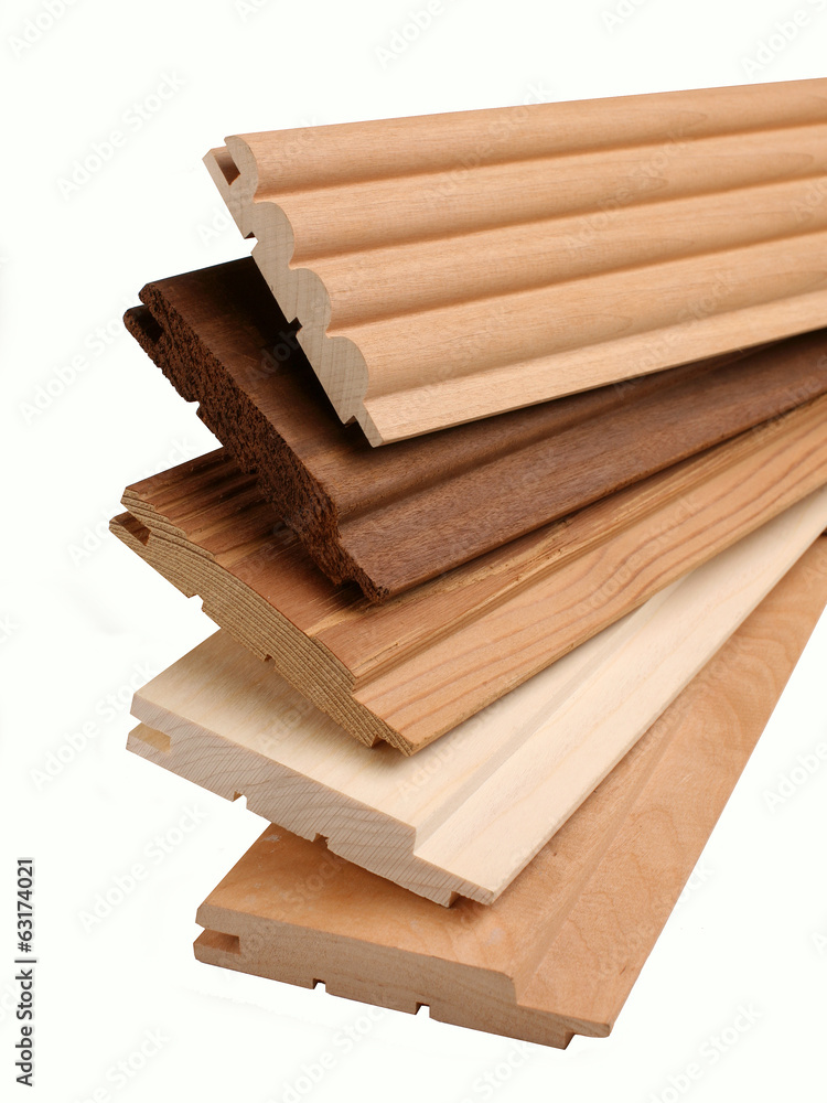 Clean freshly cut wooden plank
