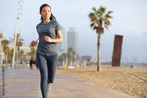 Photography Running woman jogging Barcelona Beach Barceloneta