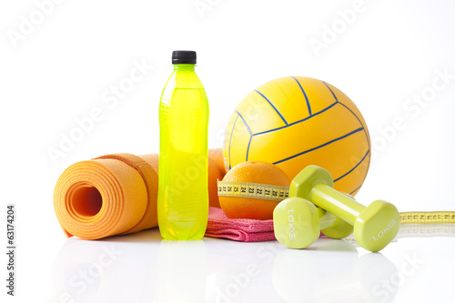 fitness equipment and diet concept