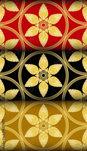 Gold Thai style Kra Jung pattern