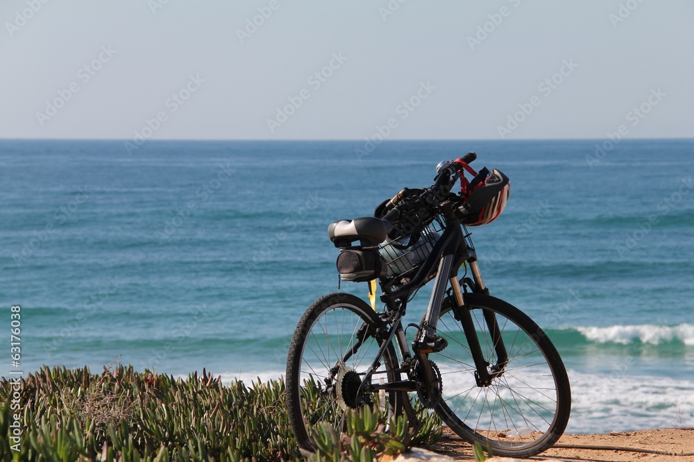 Mountain bike on the beach