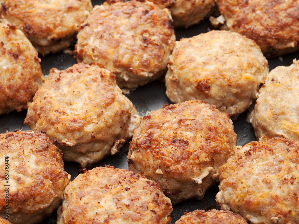 meatball from minced meat in frying pan meatball from minced meat in frying pan