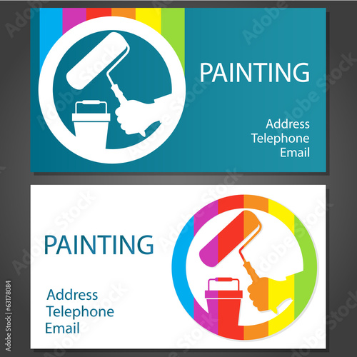 design business cards for painting business, vector