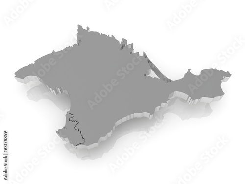 Schilderij op canvas Map of Crimea.