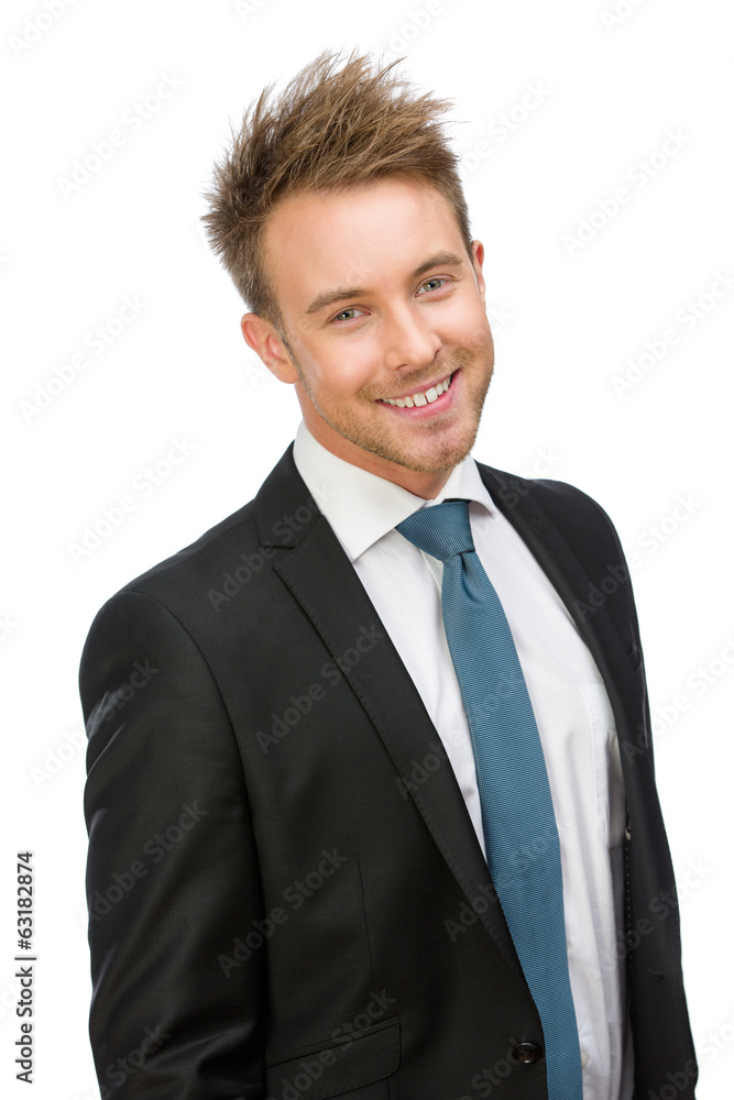 Half-length portrait of manager, isolated on white Half-length portrait of manager, isolated on white