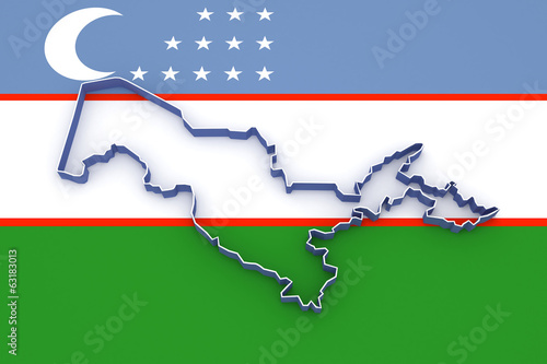 Fototapeta Naklejka Na Ścianę i Meble -  Map of Uzbekistan