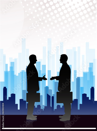 meeting of business people on an abstract background of the mega