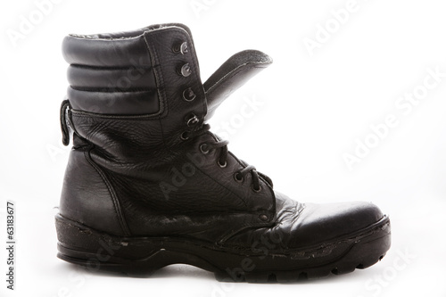 Black military boot