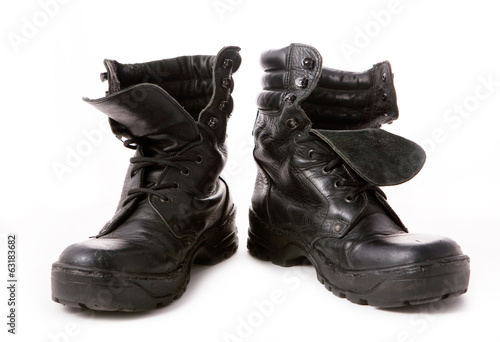 Black military boot