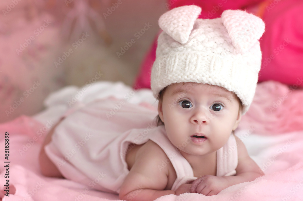 Portrait of a cute little girl dressed in Easter bunny Portrait of a cute little girl dressed in Easter bunny