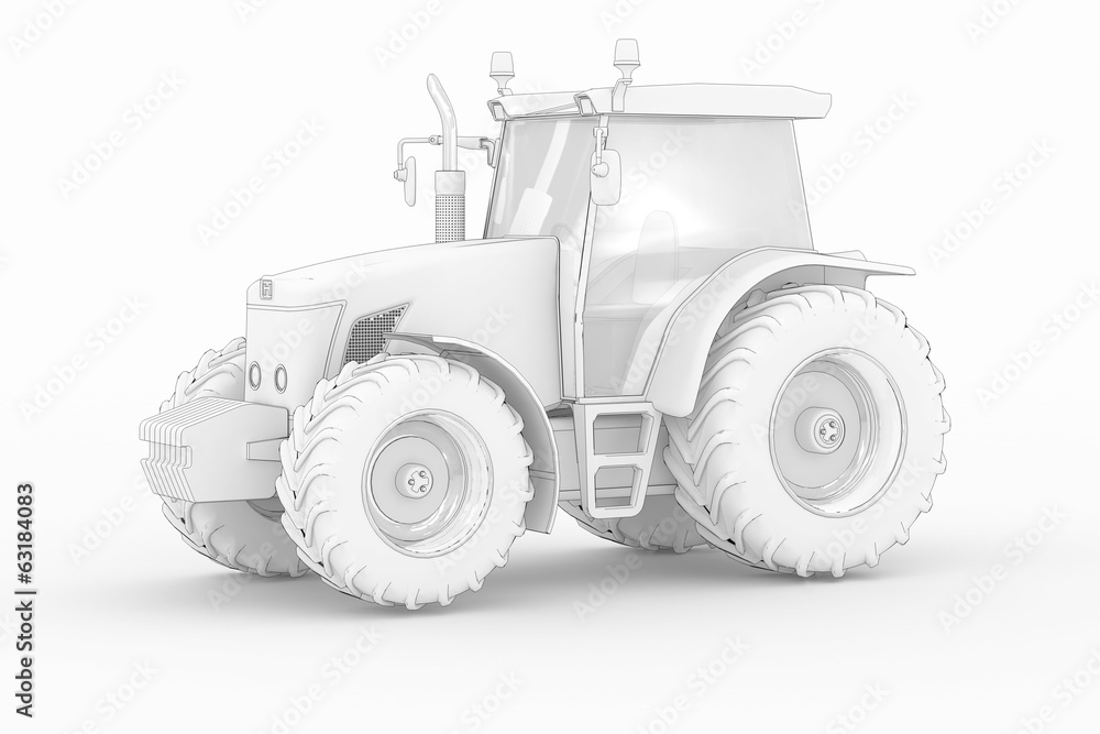 Naklejka premium Tractor IV - white isolated