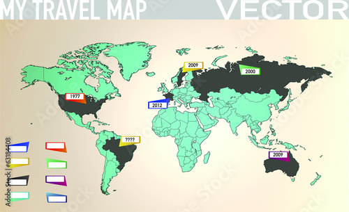 Travel map with pointers A1