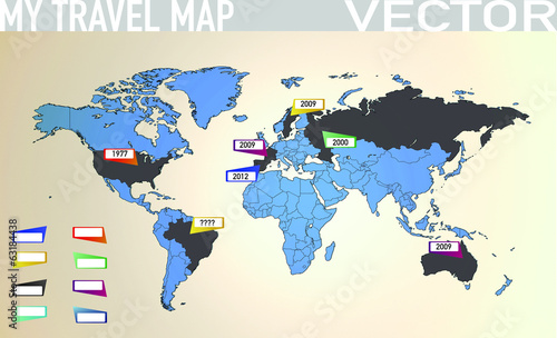Travel map with pointers A2