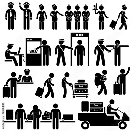 Airport Captain Stewardess Security Immigrant Visitor Passenger