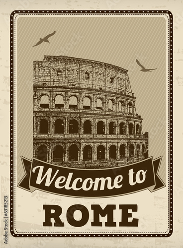 Welcome to Rome retro poster