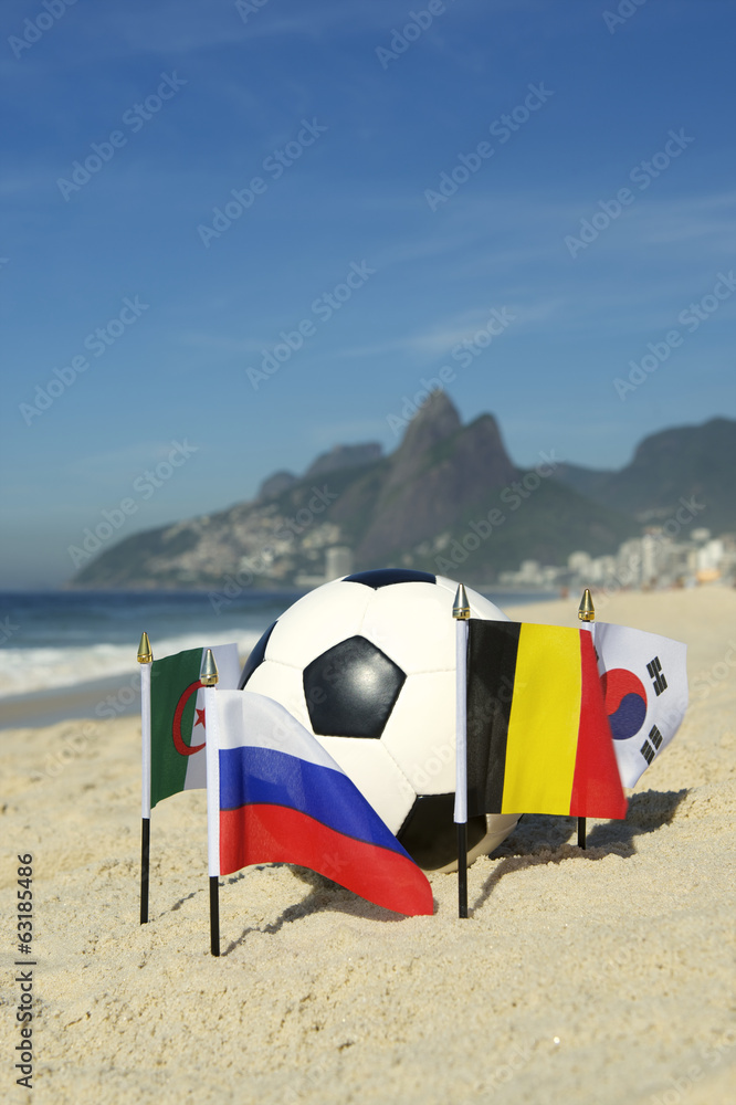 International Football Country Flags Soccer Ball Rio Brazil