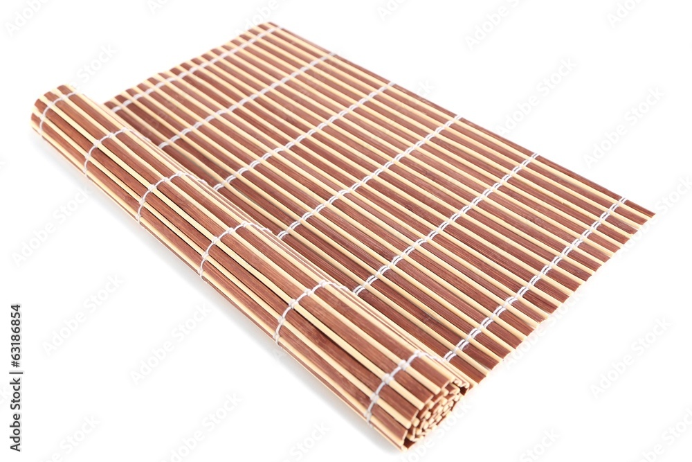 Bamboo mat isolated on white background Bamboo mat isolated on white background