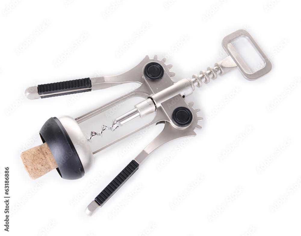 Corkscrew isolated on white Corkscrew isolated on white