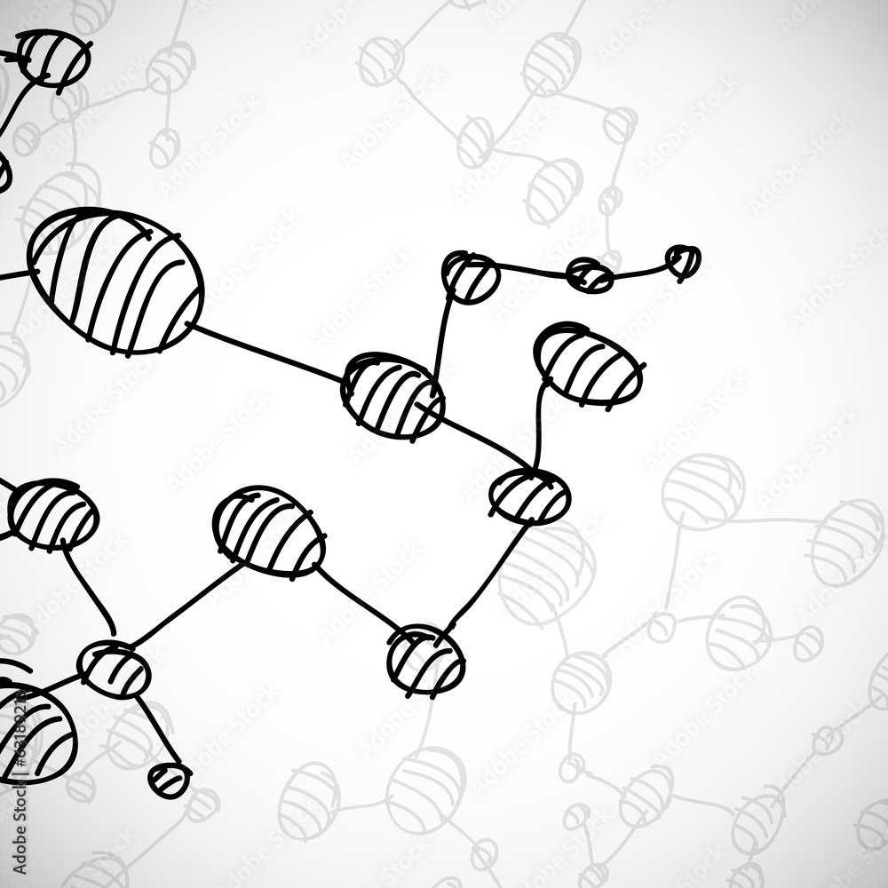 hand drawn DNA molecule hand drawn DNA molecule