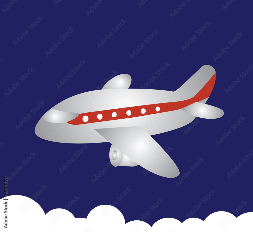 Airplane and clouds Airplane and clouds