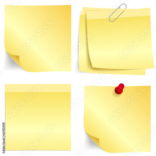 Yellow paper note set
