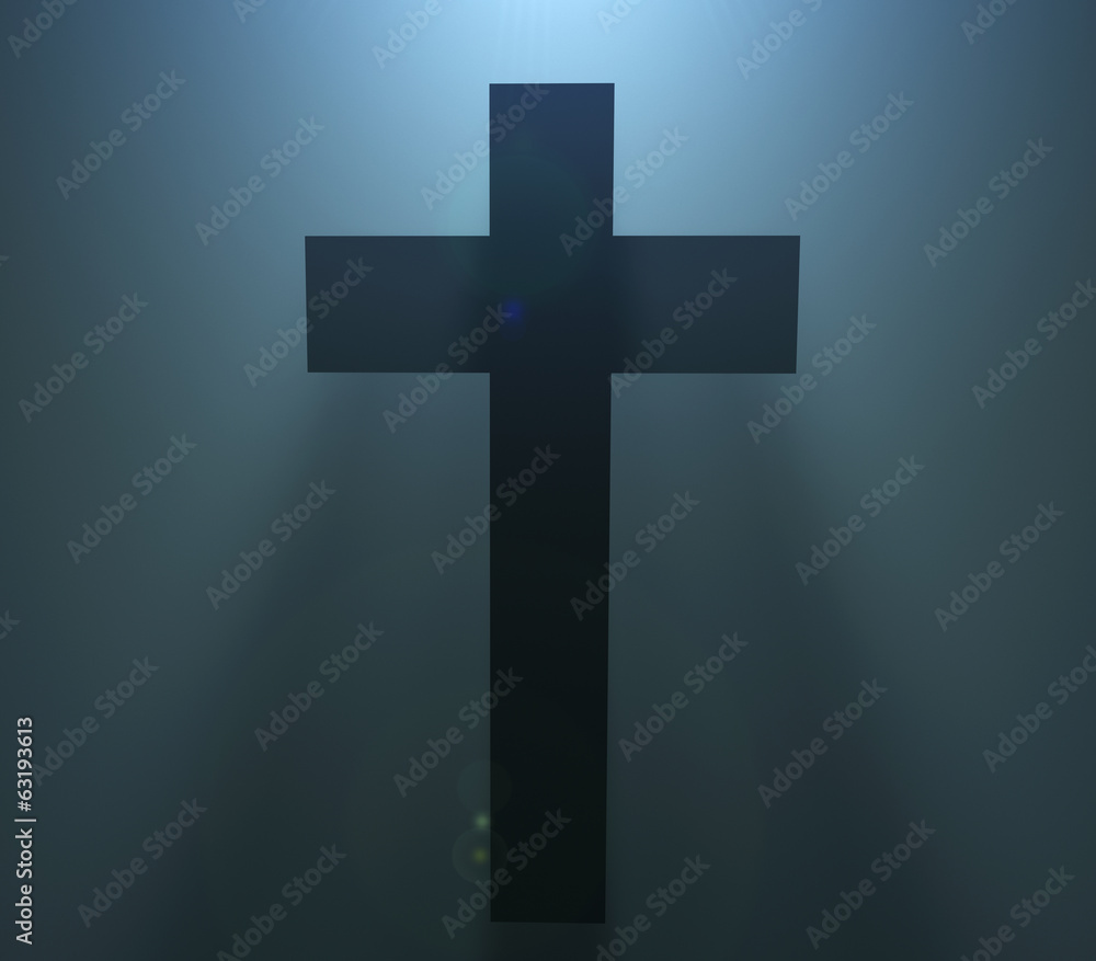 Easter Christian Cross silhouette