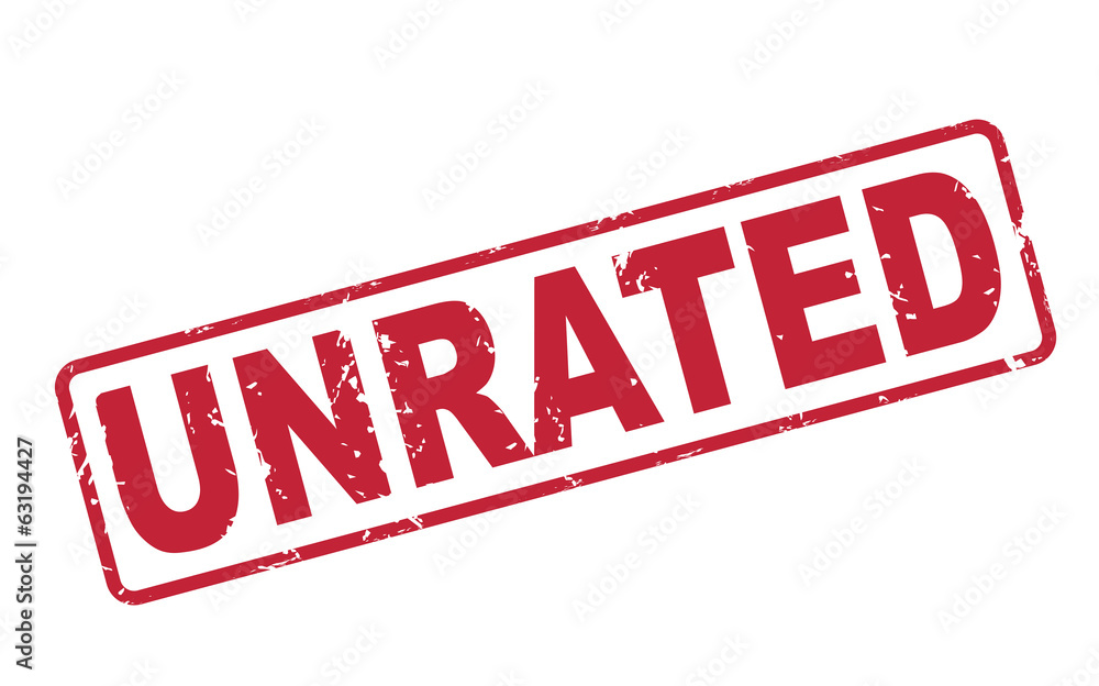 stamp unrated with red text on white stamp unrated with red text on white