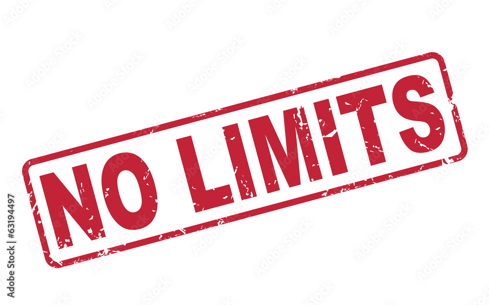 stamp no limits with red text on white stamp no limits with red text on white