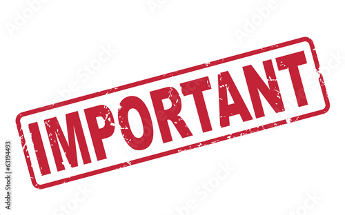 stamp important with red text on white