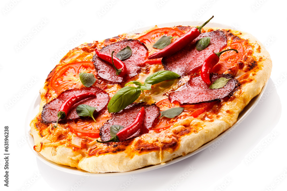 Pizza on white background Pizza on white background
