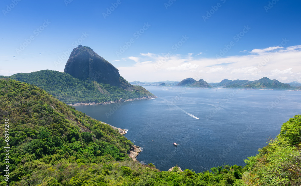 The mountain Sugar Loaf and Guanabara bay in Rio de Janeiro