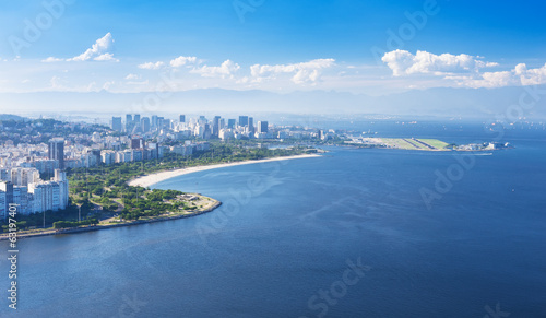 view of Flamengo beach and district in Rio de Janeiro