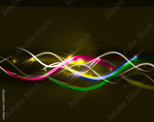 Neon glowing lines abstract background