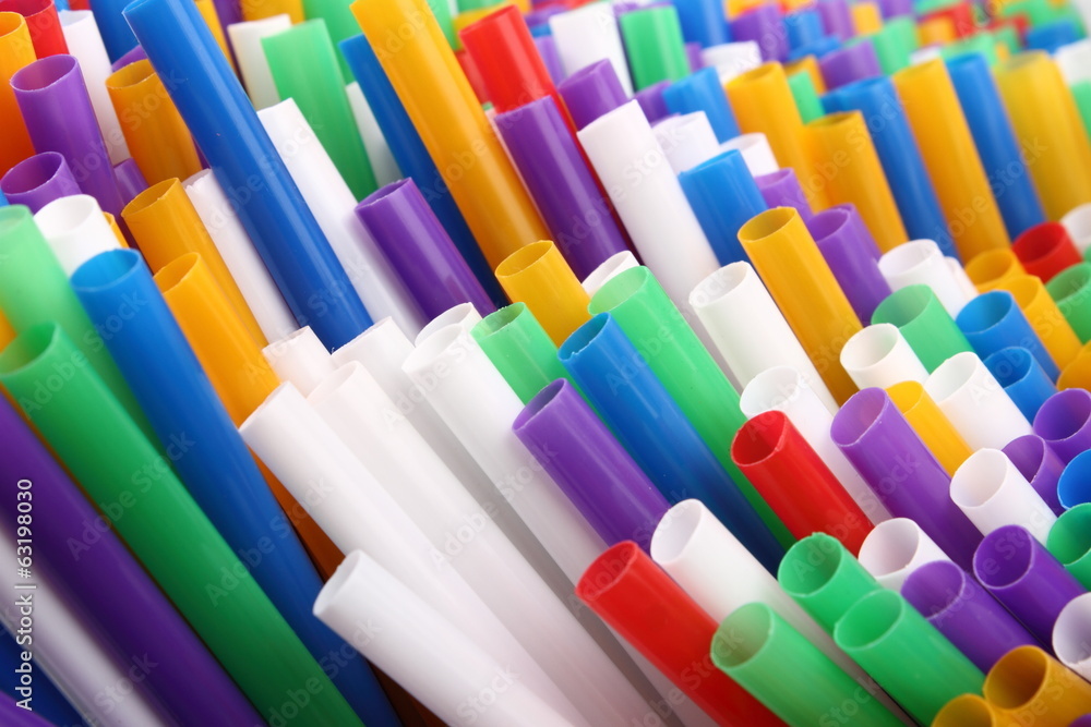 Colorful drinking straws
