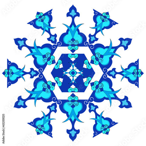 blue oriental ottoman design thirty version